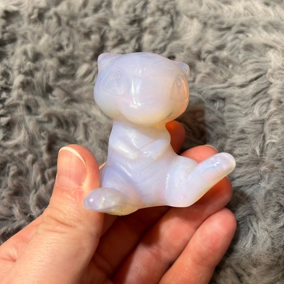 Opalite Mew-Inspired Crystal Figure | Iridescent Pokémon Decor - Picture 1 of 2